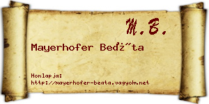 Mayerhofer Beáta névjegykártya