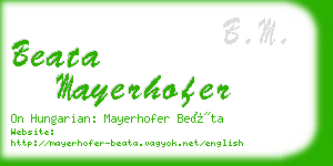 beata mayerhofer business card